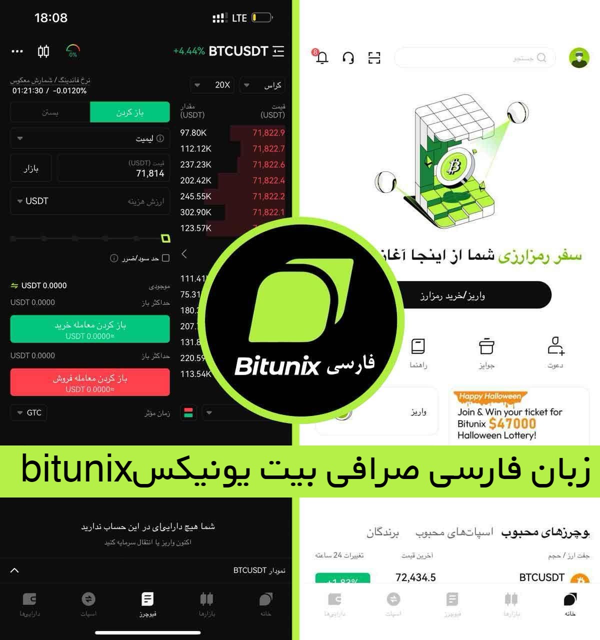 زبان فارسی صرافی بیت یونیکس Bitunix