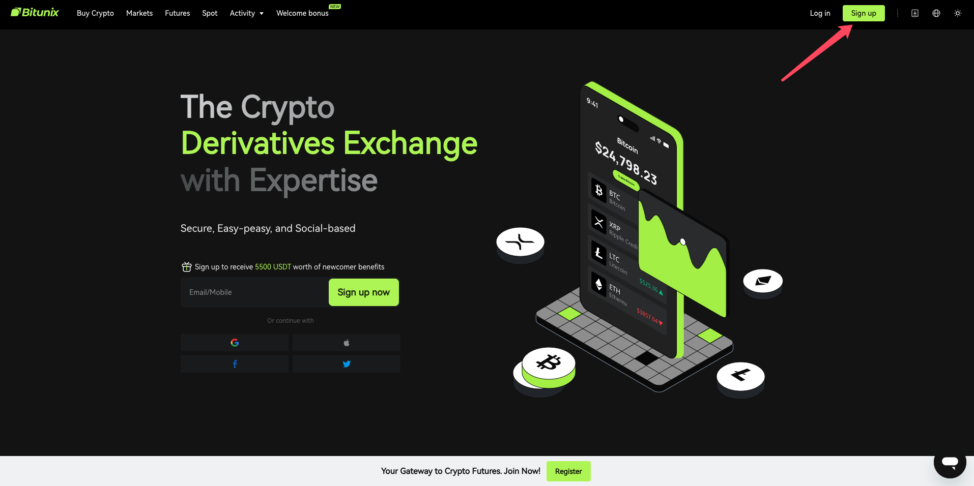 ثبت نام در صرافی بیت یونیکس