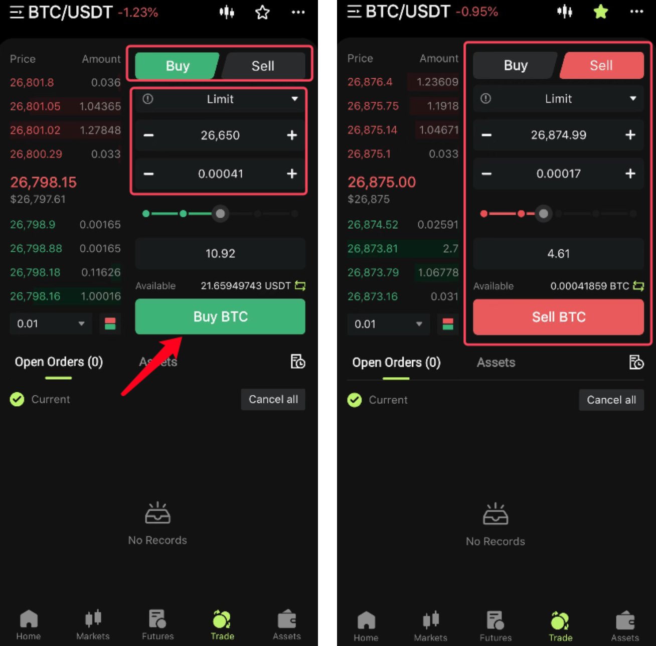 معاملات اسپات بیت یونیکس Bitunix